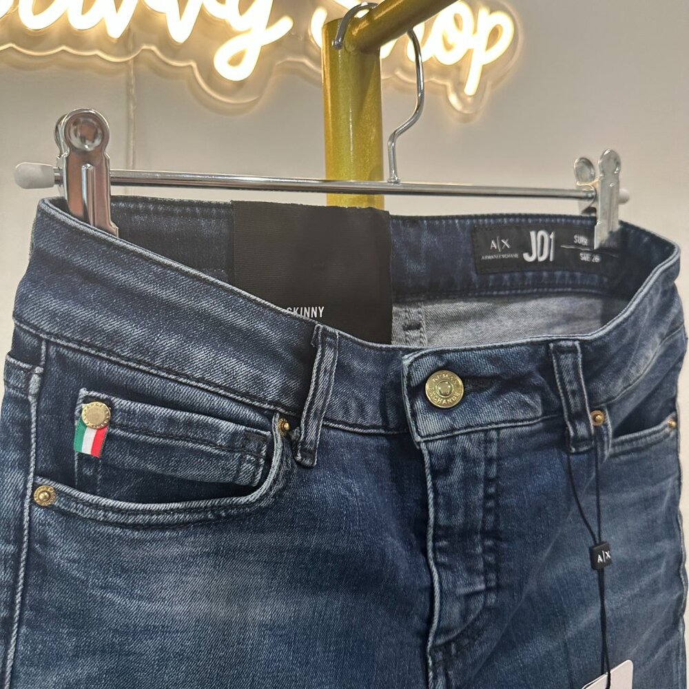 A/X Armani Exchange Women's J01 Super Skinny Jeans in Dark Blue Wash - Picture 5 of 8